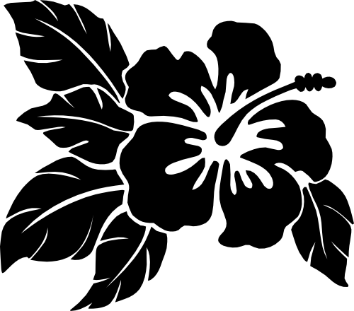 (021-01-1J) Hibiscus Flowers with Leaves