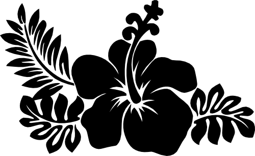 (021-01-1L) Hibiscus Flowers with Leaves