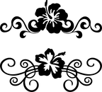 (s021-1-V-W) Hibiscus Flower Border