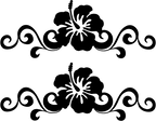 (s021-1-V-W) Hibiscus Flower Border