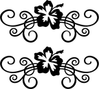 (s021-1-V-W) Hibiscus Flower Border