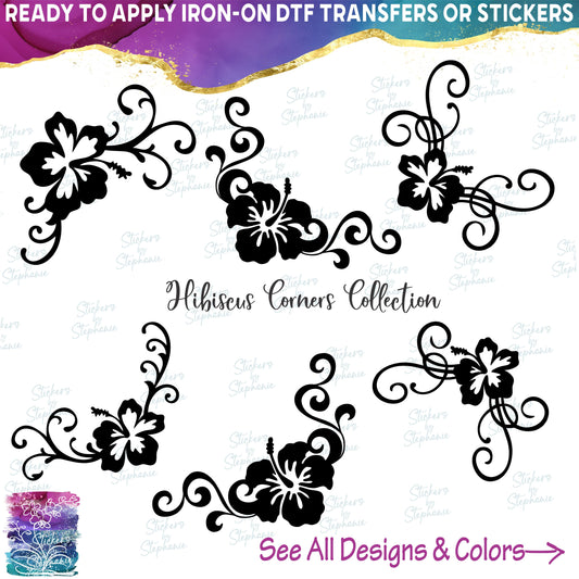 (s021-1-5) Hibiscus Corner Border Flourishes