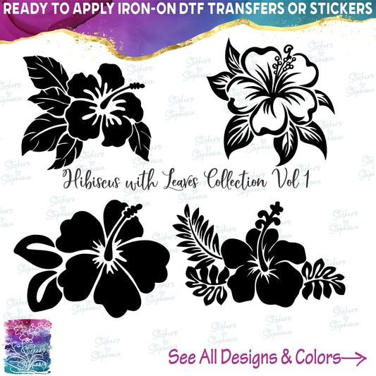 (s021-1-1) Hibiscus Flowers with Leaves