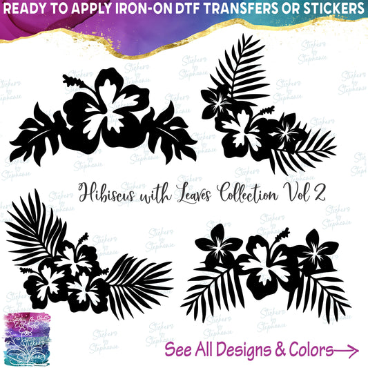 (s021-1-2) Hibiscus Flowers with Leaves