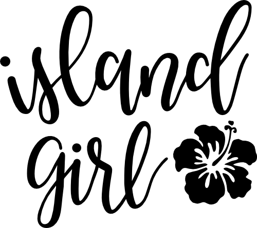 (021-03-B) Island Girl Hibiscus Flowers