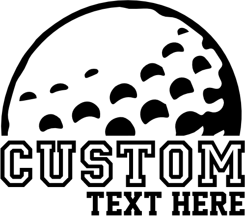 (220-04-1C) Golf Ball Team Name Custom Text Iron-On Transfer