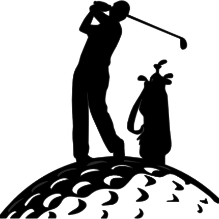 (s220-5A) Golfer Golfing