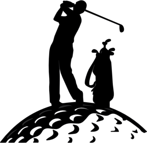 (s220-5A) Golfer Golfing