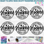 (s221-6F) Crazy Proud Always Loud Hockey Family Mom