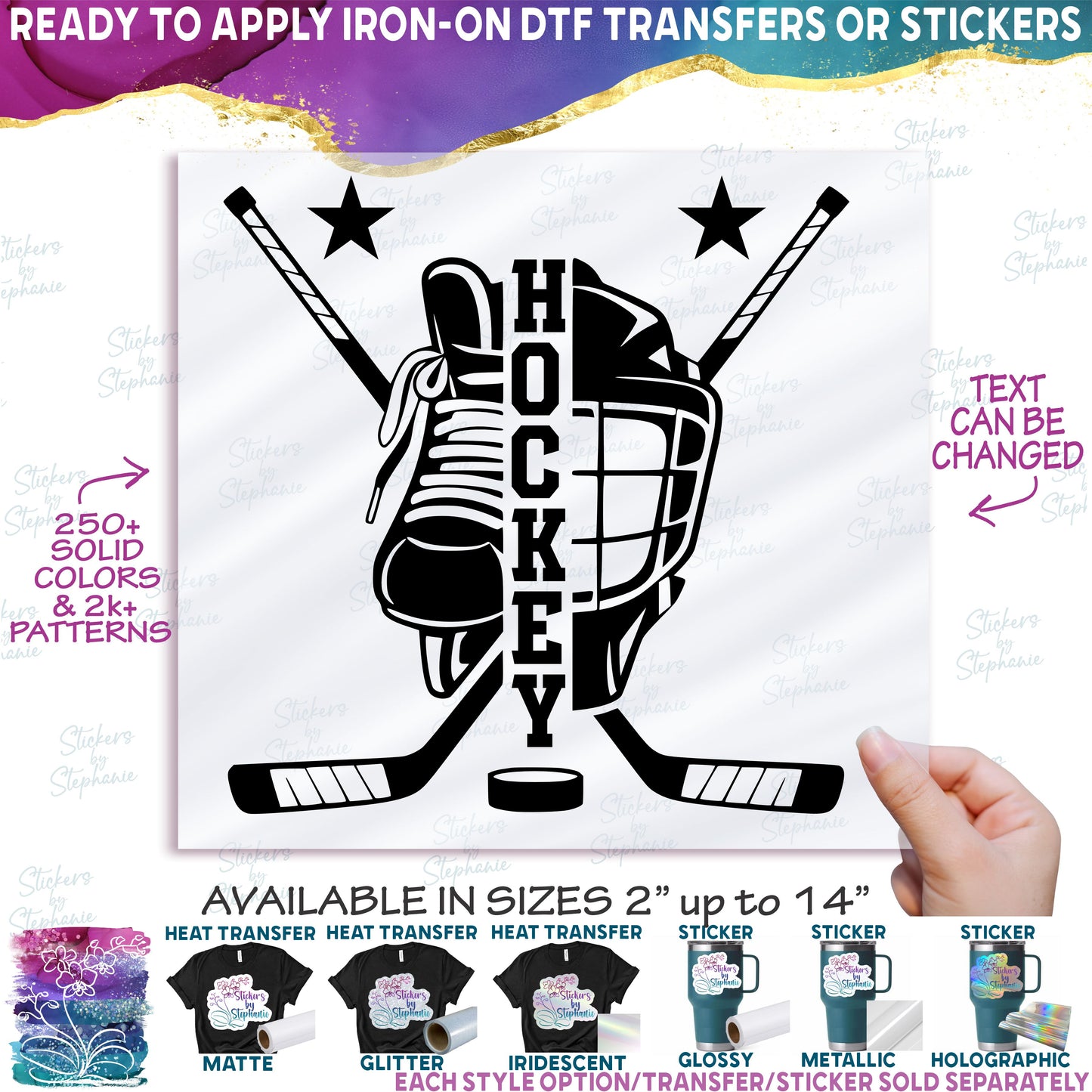 (s221-8D) Hockey Wildcats Bears Tigers Team Name or Custom Text