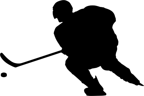 (s221-3-A) Hockey Player Silhouette