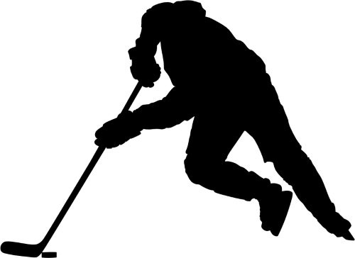 (s221-3-B) Hockey Player Silhouette