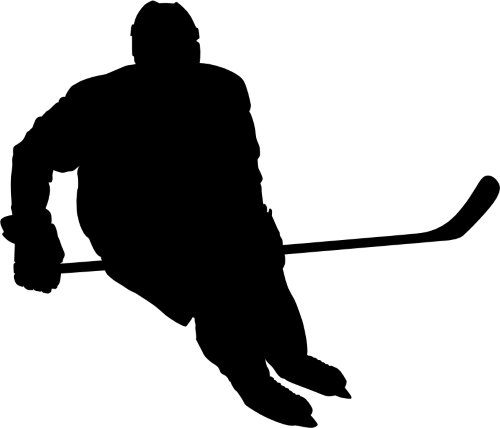 (s221-3-C) Hockey Player Silhouette