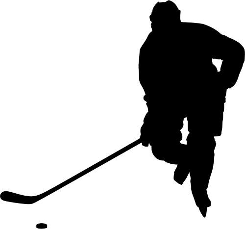 (s221-3-D) Hockey Player Silhouette