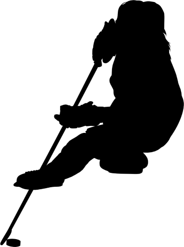 (s221-3-F) Hockey Player Silhouette