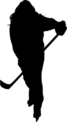 (s221-3-G) Hockey Player Silhouette