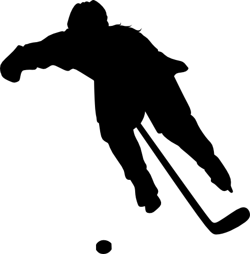 (s221-3-J) Hockey Player Silhouette