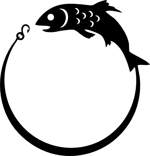 (224-02-A) Fishing Fishhook Frame Iron-On Transfer