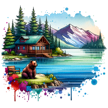(224-04-A) Lake Landscape Bear