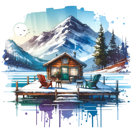 (224-04-D) Lake Landscape Cabin