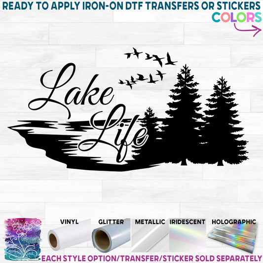 (s224-3D) Lake Life Printed Heat Transfer or Sticker