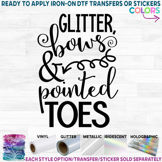 (s225-3D) Glitter Bows and Painted Toes