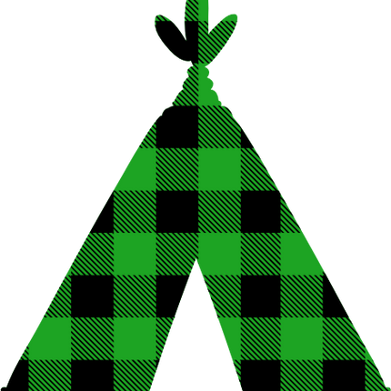 (228-01-L) Teepee Red, Green, Blue White Black Buffalo Plaid
