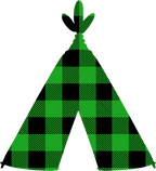 (s228-1-L) Teepee Red, Green, Blue White Black Buffalo Plaid