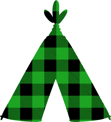 (228-01-L) Teepee Red, Green, Blue White Black Buffalo Plaid