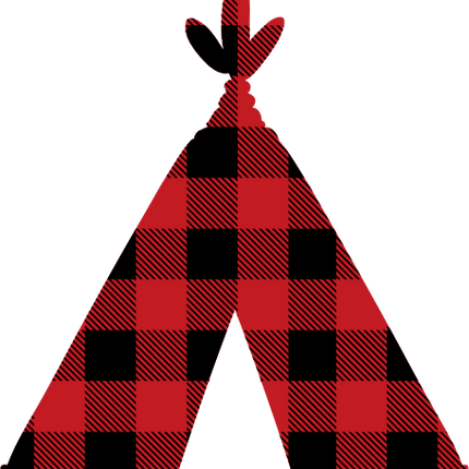 (228-01-L) Teepee Red, Green, Blue White Black Buffalo Plaid