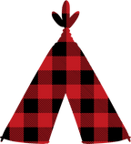 (s228-1-L) Teepee Red, Green, Blue White Black Buffalo Plaid