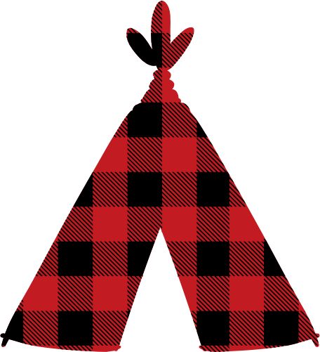 (228-01-L) Teepee Red, Green, Blue White Black Buffalo Plaid