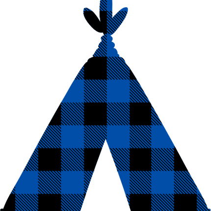 (228-01-L) Teepee Red, Green, Blue White Black Buffalo Plaid