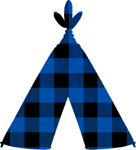 (s228-1-L) Teepee Red, Green, Blue White Black Buffalo Plaid