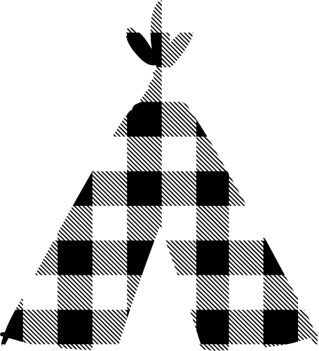 (s228-1-L) Teepee Red, Green, Blue White Black Buffalo Plaid