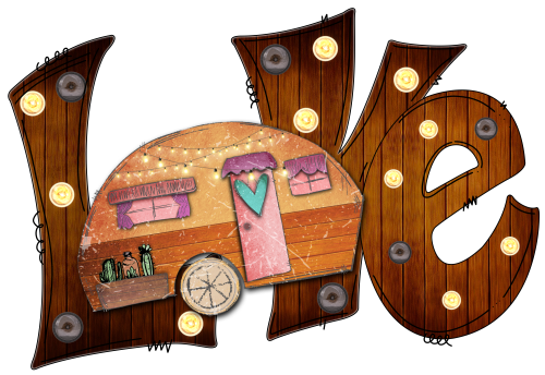 (s228-10O) Love Camper Camping