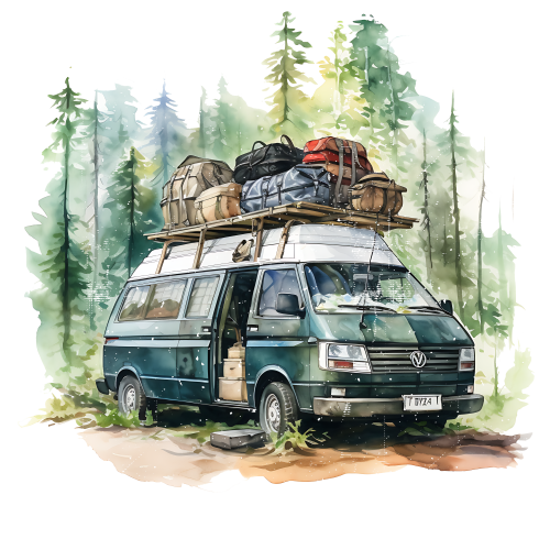 (228-07-1W) Camper Van Landscape