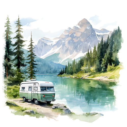 (228-07-1X) Camper Van Landscape