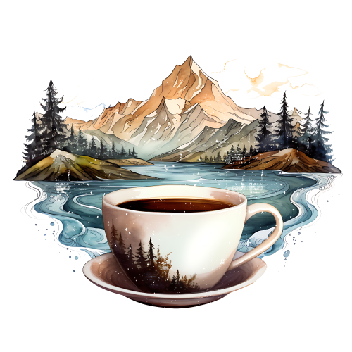 (228-07-2H) Mountains Coffee Cup Landscape