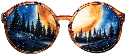 (228-07-2I) Glasses Landscape Reflection