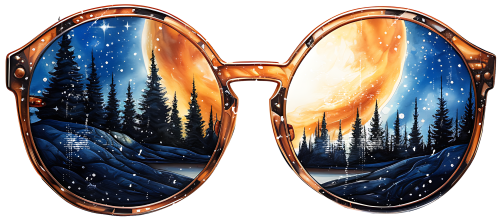 (228-07-2I) Glasses Landscape Reflection