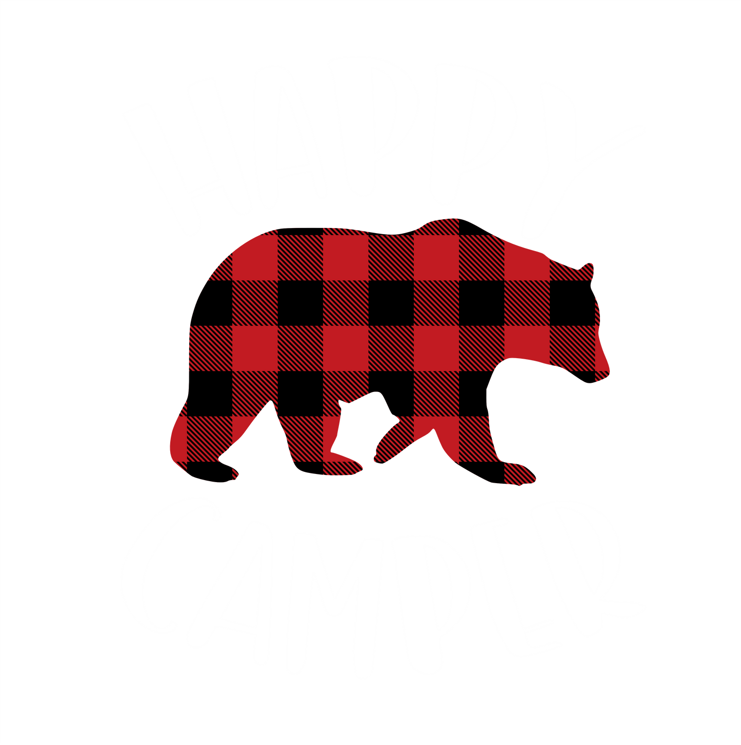 (s228-6O) Happy Camper Teepee Bear Campfire