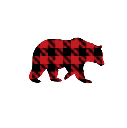 (s228-6O) Happy Camper Teepee Bear Campfire