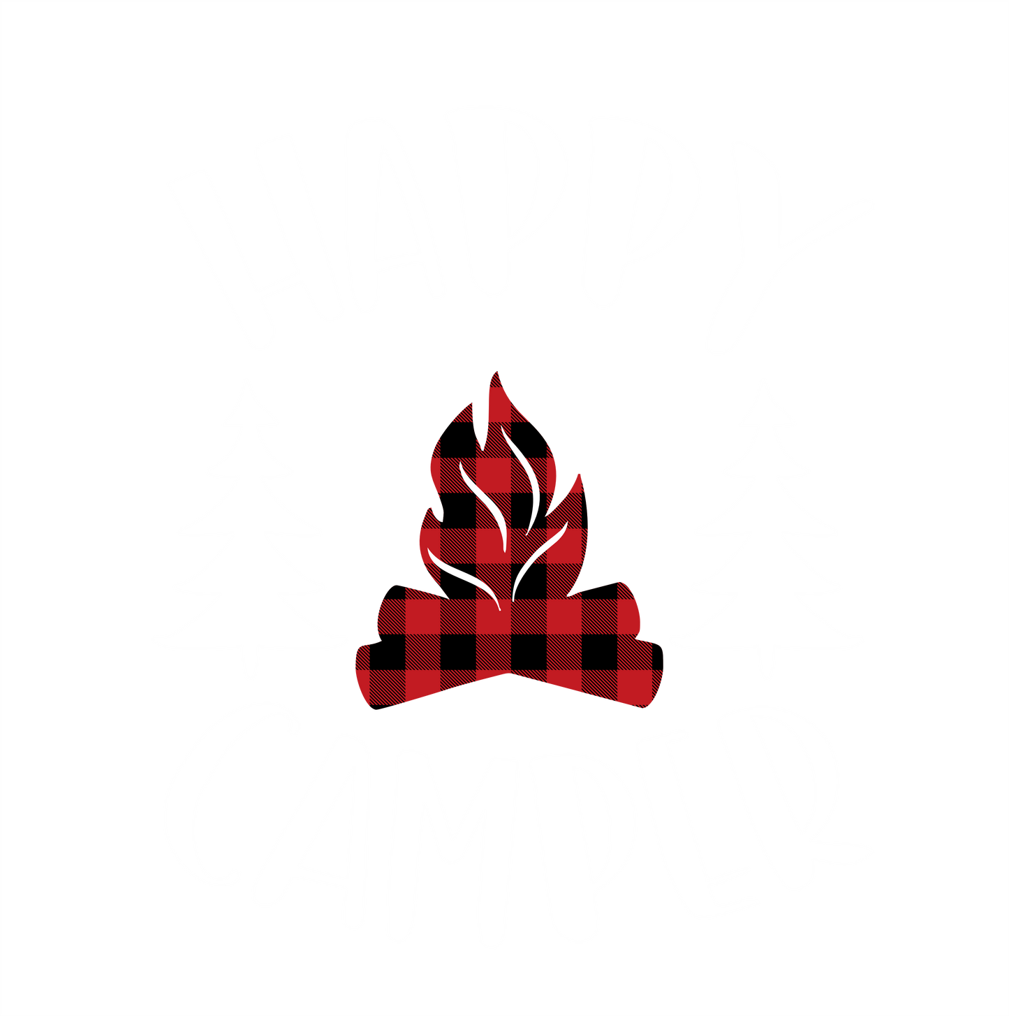 (s228-6O) Happy Camper Teepee Bear Campfire