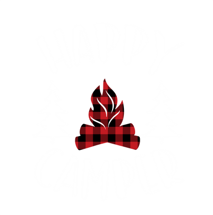 (s228-6O) Happy Camper Teepee Bear Campfire