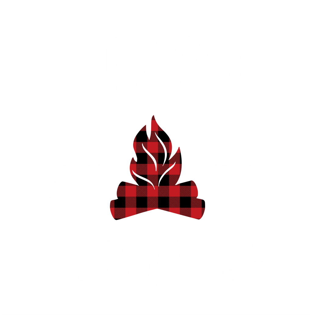 (s228-6O) Happy Camper Teepee Bear Campfire
