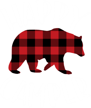 (228-06-O) Happy Camper Buffalo Plaid Bear
