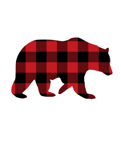 (228-06-O) Happy Camper Buffalo Plaid Bear