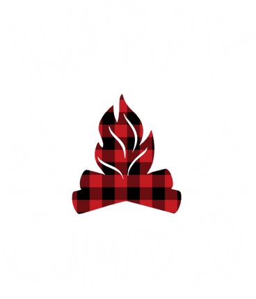 (228-06-O) Happy Camper Buffalo Plaid Campfire