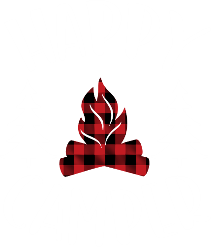 (228-06-O) Happy Camper Buffalo Plaid Campfire